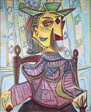  Maar Pintura - Dora Maar sentada 1939 cubismo Pablo Picasso